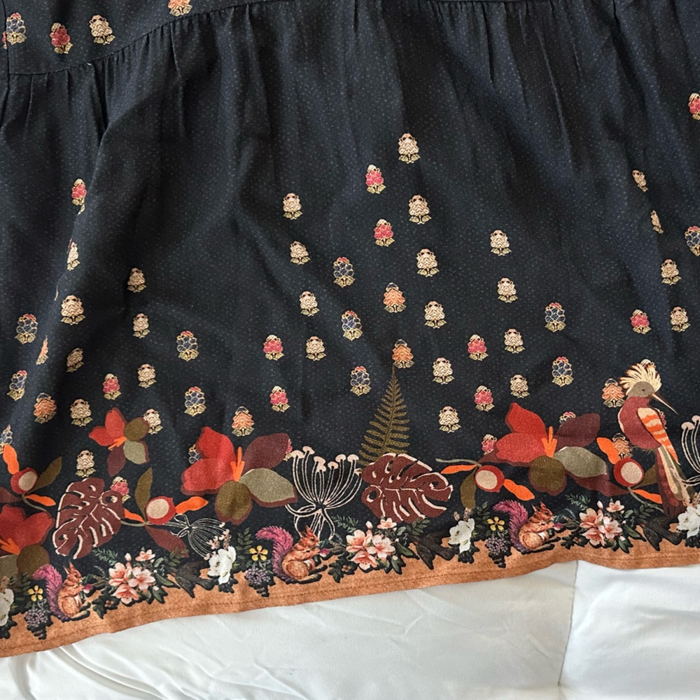 Ranna Gill Black wide leg pants with Orange and Red Floral Design - Picture 5 of 6